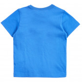 Tricou din bumbac cu aplicație de minge de baschet, albastru Benetton 224540 4