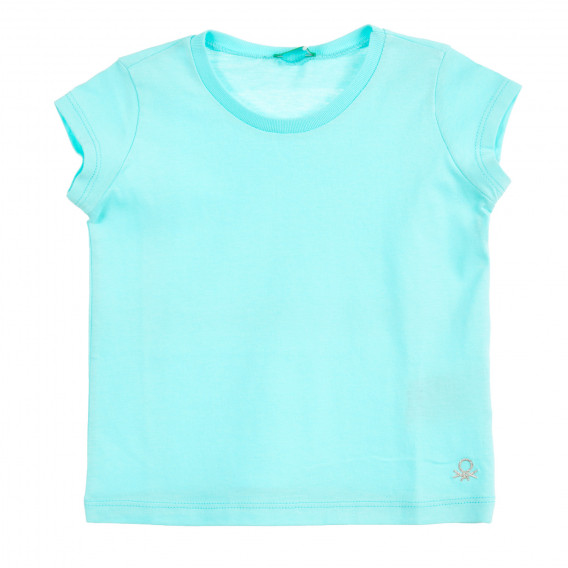 Tricou din bumbac cu sigla mărcii pentru bebeluș, albastru închis Benetton 224553 