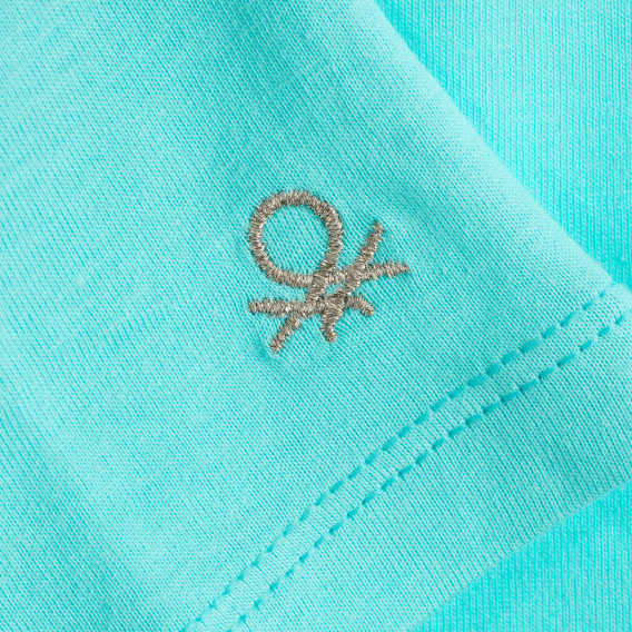 Tricou din bumbac cu sigla mărcii pentru bebeluș, albastru închis Benetton 224555 2