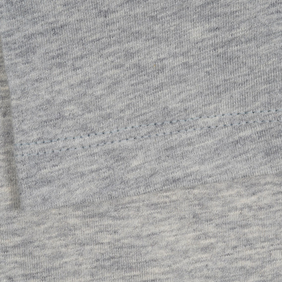 Bluză din bumbac cu mâneci scurte și inscripție, gri Benetton 224575 3