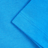 Tricou din bumbac cu inscripție, pentru copii, în albastru Benetton 224615 3