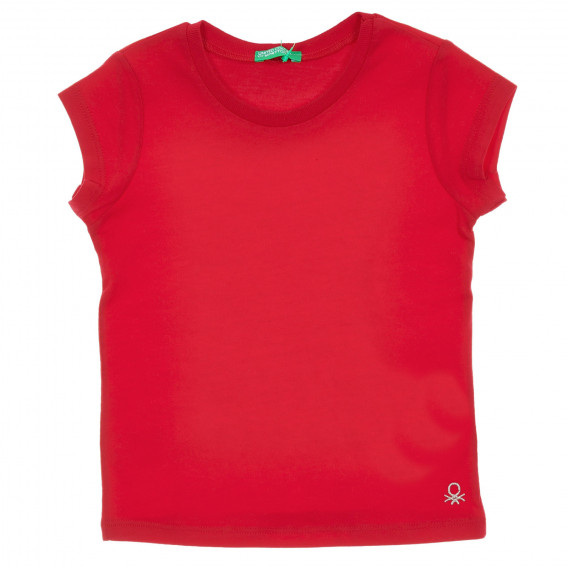 Tricou din bumbac cu sigla mărcii pentru bebeluși, roșu Benetton 224628 