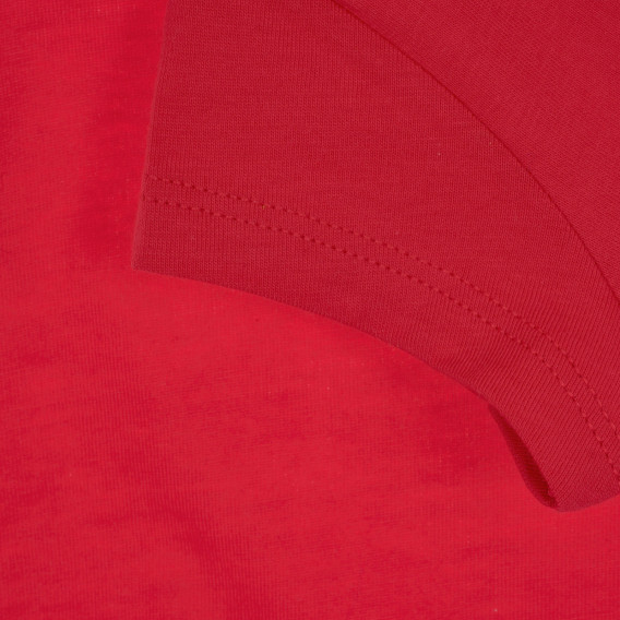 Tricou din bumbac cu sigla mărcii pentru bebeluși, roșu Benetton 224630 3