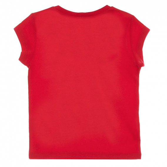 Tricou din bumbac cu sigla mărcii pentru bebeluși, roșu Benetton 224631 4