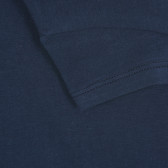 Tricou din bumbac cu inscripție și inimă din brocart, albastru închis Benetton 224650 3