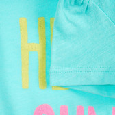Tricou din bumbac cu imprimeu Hello sunshine pentru bebeluși, albastru Benetton 224662 3