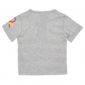 Tricou din bumbac cu margine colorată pentru bebeluși, gri Benetton 224667 4