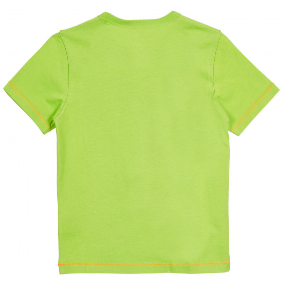 Tricou din bumbac cu imprimeu grafic, în culoare verde Benetton 224679 4