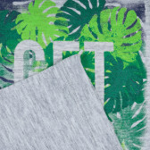 Tricou din bumbac cu imprimeu floral în gri melanj Benetton 224694 3
