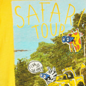 Tricou din bumbac cu imprimeu pentru bebeluș, de culoare galbenă Benetton 224697 2