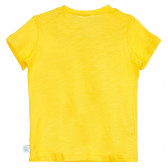 Tricou din bumbac cu imprimeu pentru bebeluș, de culoare galbenă Benetton 224699 4