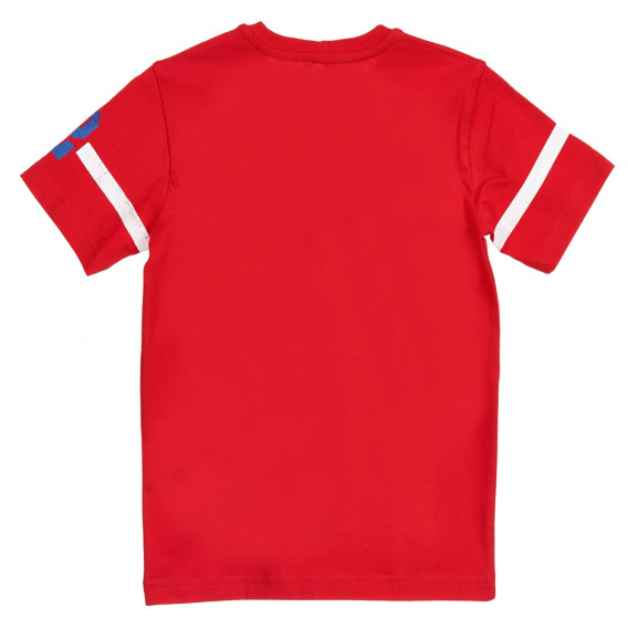 Tricou din bumbac cu imprimeu, roșu Benetton 224707 4