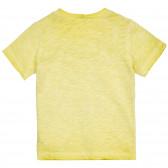 Tricou din bumbac cu inscripție, galben Benetton 224713 2