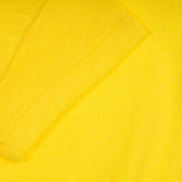Tricou din bumbac cu inimă și inscripție de marcă, pentru copii, galben Benetton 224737 3