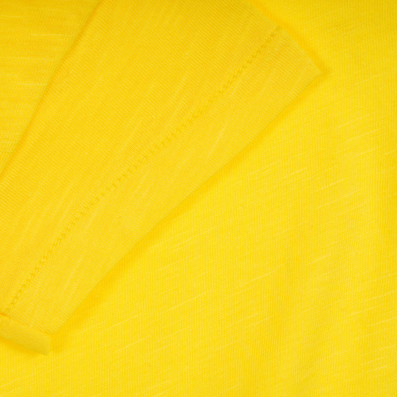 Tricou din bumbac cu inimă și inscripție de marcă, pentru copii, galben Benetton 224737 3