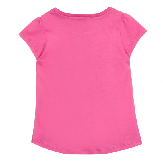 Tricou din bumbac cu imprimeu, în roz Benetton 224790 4