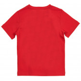 Tricou din bumbac cu imprimeu de minge de fotbal, roșu Benetton 224822 4
