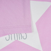 Bluză din bumbac cu mâneci scurte și imprimeu stea, violet Benetton 224825 3
