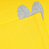 Tricou din bumbac cu inimă, galben Benetton 224853 3