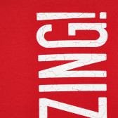 Tricou din bumbac cu inscripție Amazing, roșu Benetton 224880 2