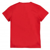 Tricou din bumbac cu inscripție Amazing, roșu Benetton 224882 4