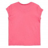 Tricou din bumbac pentru bebeluș cu logo brodat, roz Benetton 224922 4
