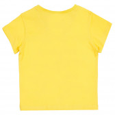 Tricou din bumbac cu emoticon și inscripție pentru bebeluși, galben Benetton 224938 4