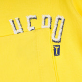Tricou din bumbac cu inscripție, pentru copii, galben Benetton 224941 3