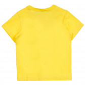 Tricou din bumbac cu inscripție, pentru copii, galben Benetton 224942 4