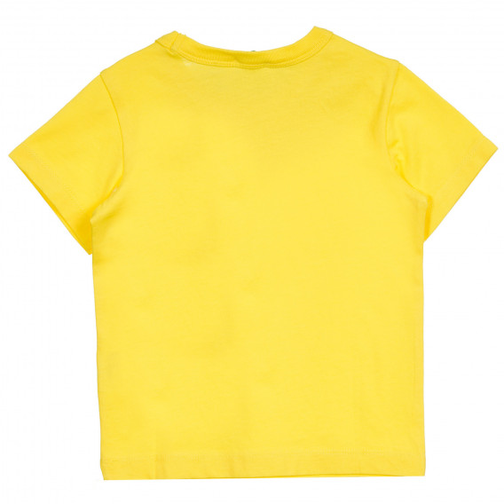 Tricou din bumbac cu inscripție, pentru copii, galben Benetton 224942 4