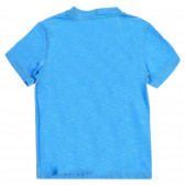 Bluză cu mâneci scurte și inscripție, albastră Benetton 224949 3