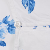 Bluză din bumbac cu mâneci scurte și imprimeu floral, în alb Benetton 224977 3