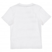 Tricou din bumbac cu aplicații și inscripție, alb Benetton 224994 4