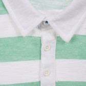 Tricou din bumbac în dungi albe și verzi Benetton 225016 2