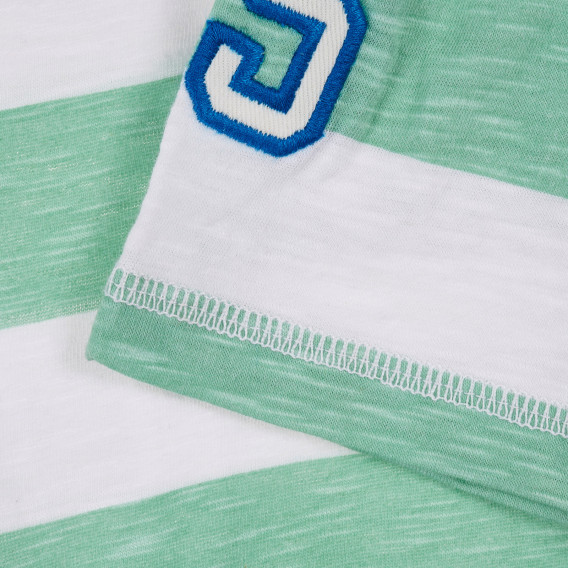 Tricou din bumbac în dungi albe și verzi Benetton 225017 3
