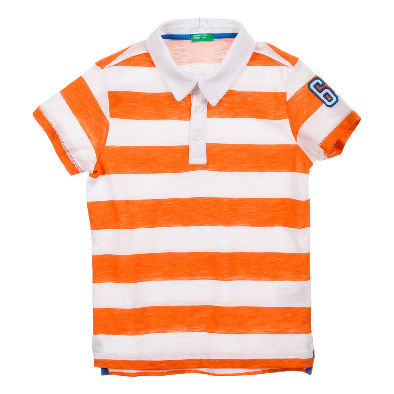Tricou din bumbac în dungi albe și portocalii  225019