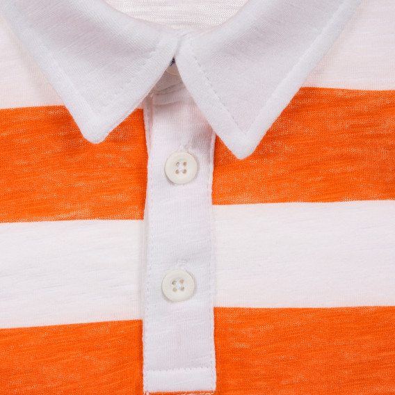 Tricou din bumbac în dungi albe și portocalii Benetton 225020 2