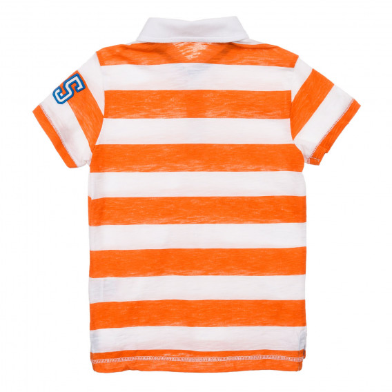 Tricou din bumbac în dungi albe și portocalii Benetton 225022 4