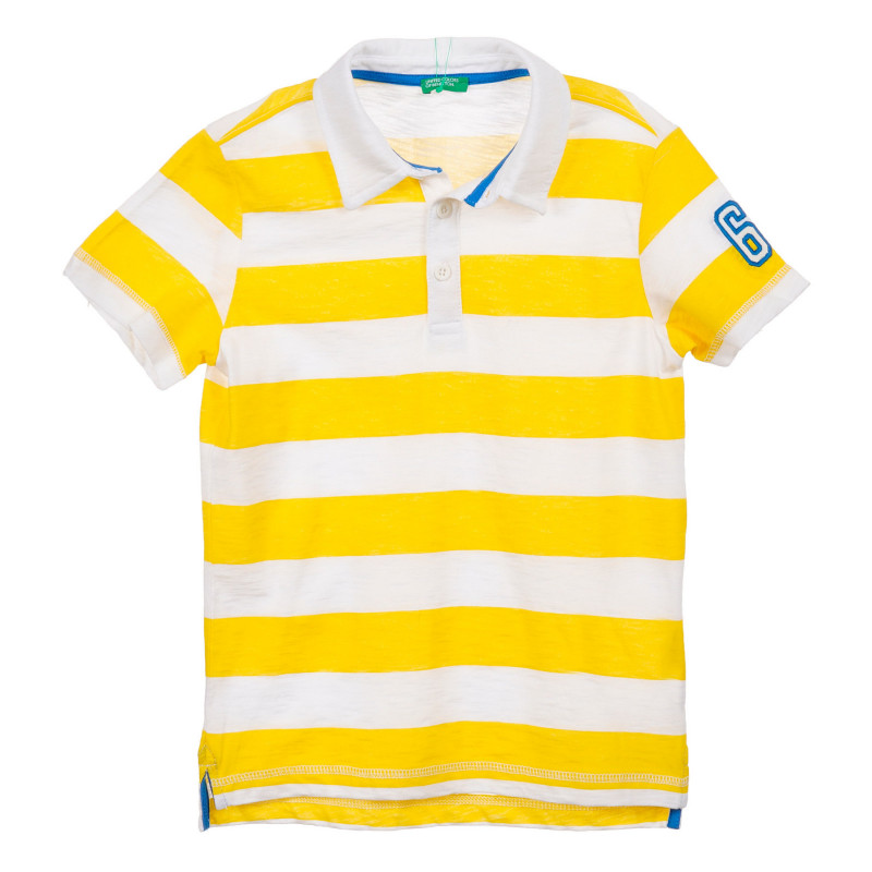 Tricou din bumbac în dungi albe și galbene  225027