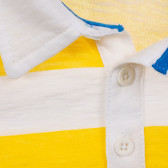 Tricou din bumbac în dungi albe și galbene Benetton 225028 2