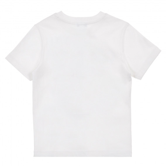 Tricou din bumbac cu imprimeu, alb Benetton 225038 4