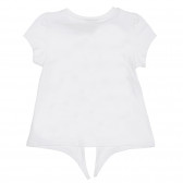 Tricou din bumbac cu imprimeu pisoi pentru bebeluș, alb Benetton 225042 4
