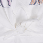 Tricou din bumbac cu panglică pentru bebeluși, alb Benetton 225073 3