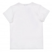 Tricou din bumbac cu imprimeu brocart, alb Benetton 225082 4