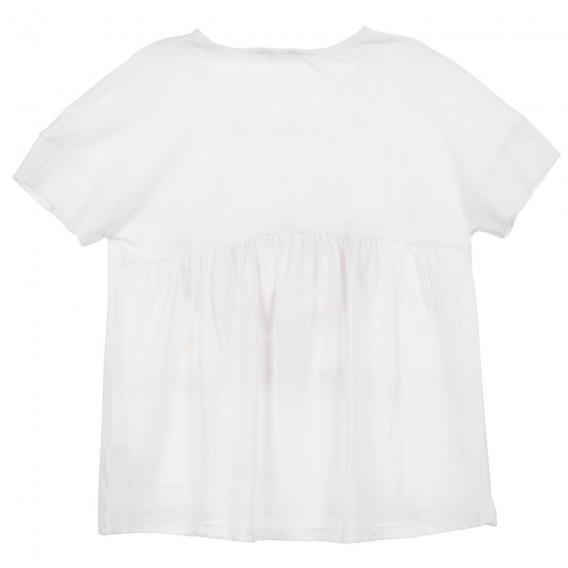 Bluză cu mâneci scurte și imprimeu floral, albă Benetton 225161 4