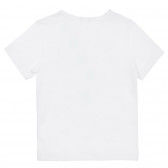 Bluză cu mâneci scurte și inscripție, albă Benetton 225165 4