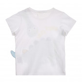 Tricou din bumbac cu imprimeu grafic pentru bebeluși, în alb Benetton 225227 3