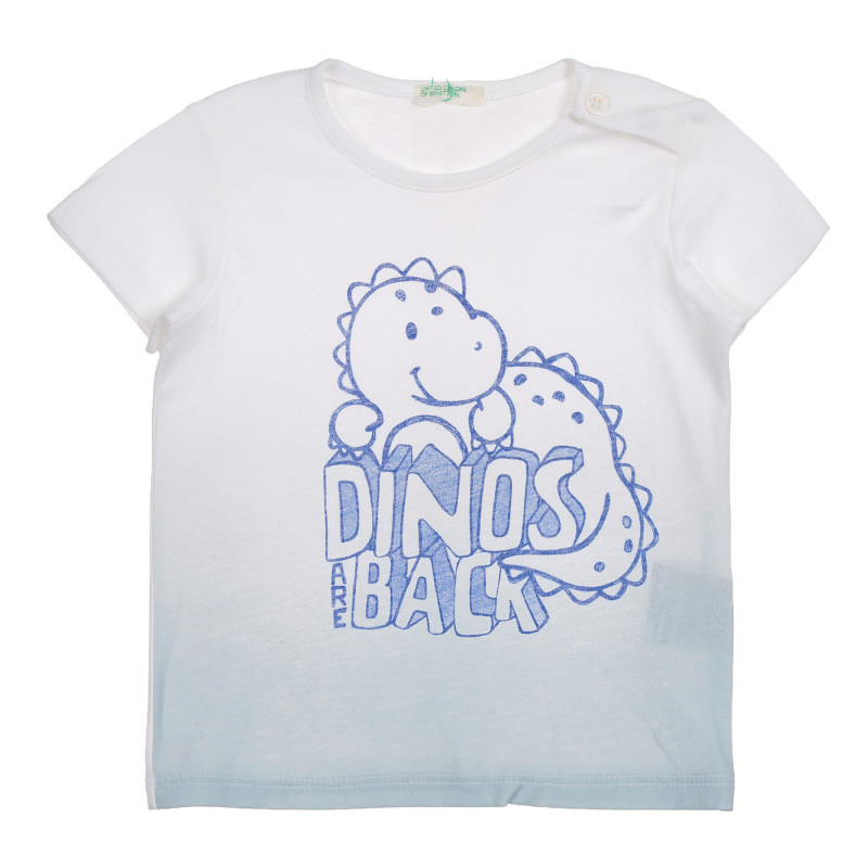 Tricou din bumbac cu imprimeu grafic pentru bebeluși, alb și gri  225231