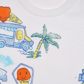 Tricou din bumbac cu imprimeu color pentru bebeluși, alb Benetton 225250 2