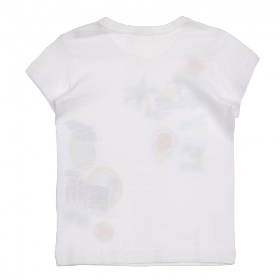 Tricou din bumbac cu imprimeu color pentru bebeluși, alb Benetton 225251 3
